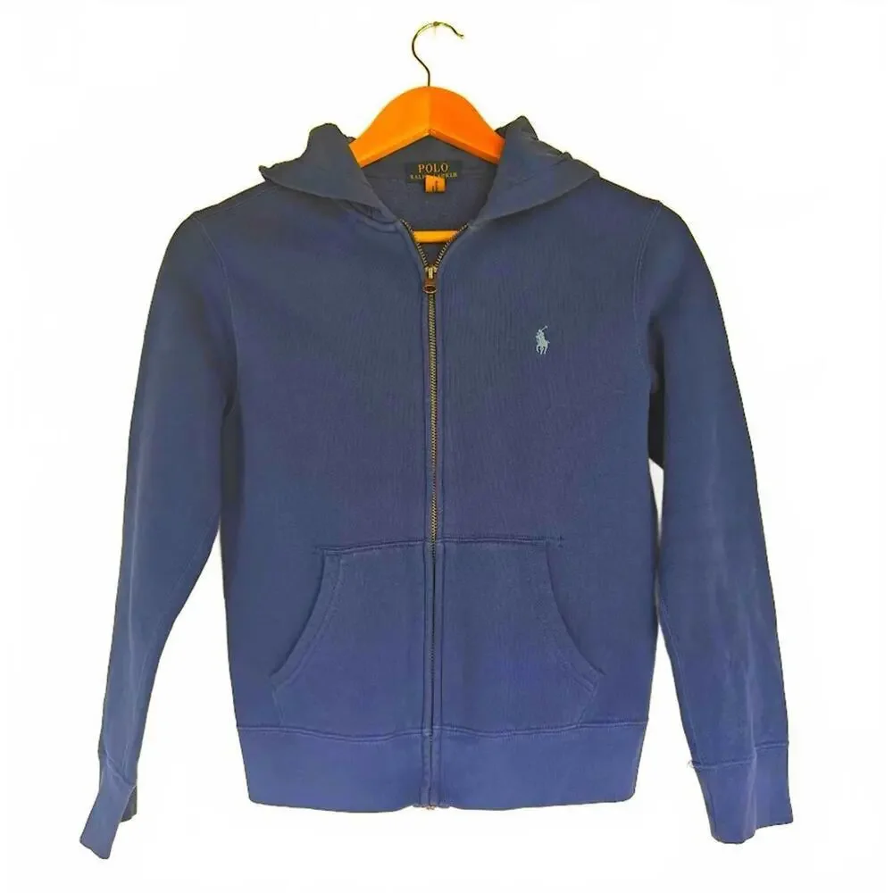 Polo Youth Zip Up Hoodie in Royal - Size M